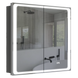 Шафка підвісна із дзеркалом у ванну AQUARIUS Modena 80x75x15см із підсвіткою сірий AQ-U1665196095 1 з 2