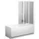 Шторка скляна для ванної універсальна три секції складна 140x100см RAVAK BEHAPPY II VS3 100 скло прозоре 3мм профіль білий 795P0100Z1 1 з 6