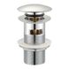 Донний клапан натискний для раковини VOLLE із переливом латунь 1 1/4" матований хром 9000.104401 1 з 2