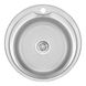 Мийка для кухні із нержавіючої сталі кругла WEZER 510x510x180мм мікротекстура 0.6мм із сифоном 510(0.6)D 1 з 4