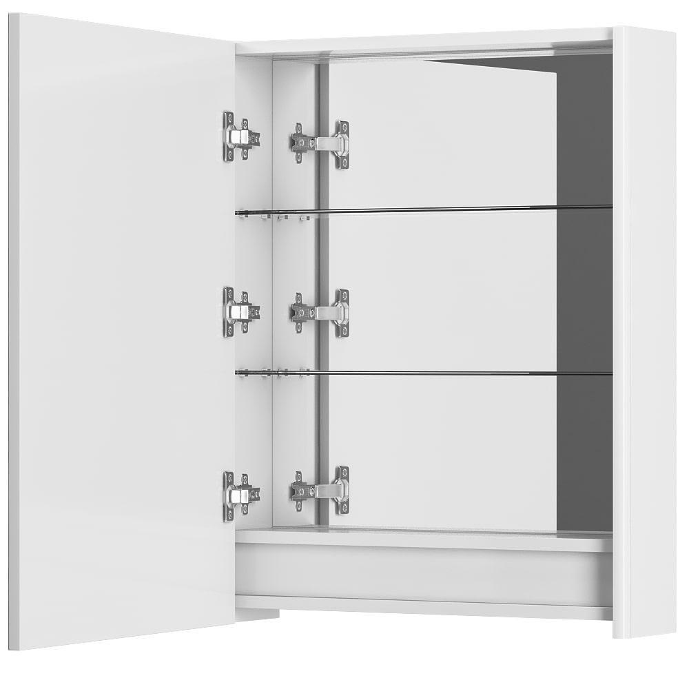 Шкафчик подвесной с зеркалом в ванную AQUARIUS Silver 60x75x15см c подсветкой белый AQ-U1665196096