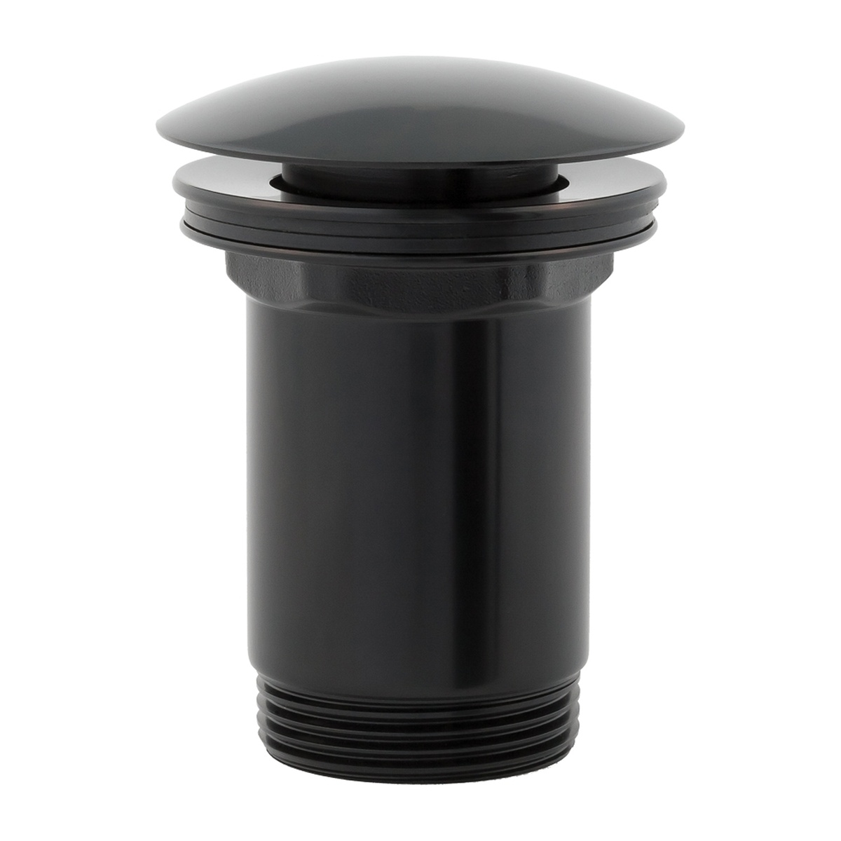 Донний клапан натискний для раковини OMNIRES із переливом метал 1 1/4" матований чорний A706BL