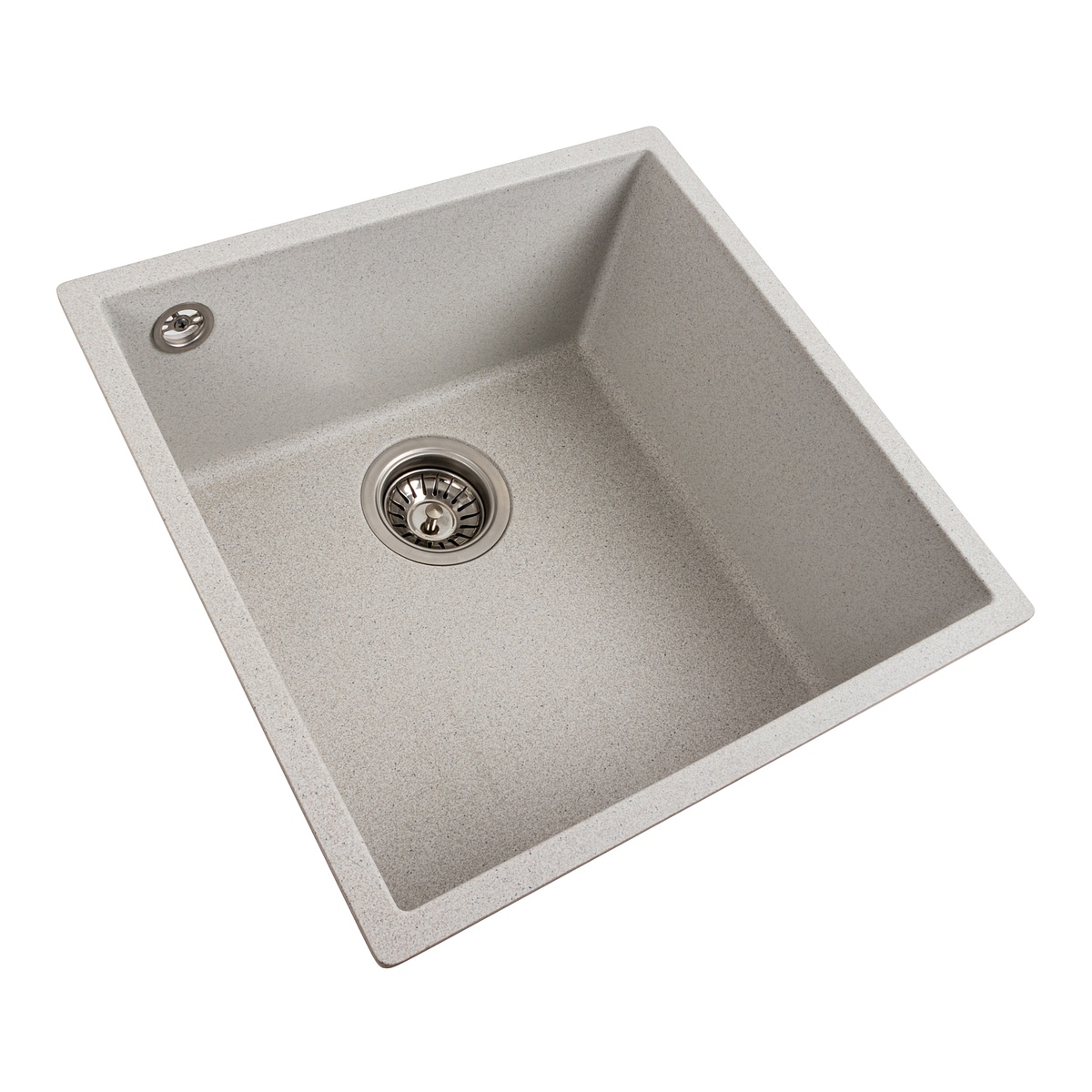 Мийка для кухні гранітна квадратна PLATINUM 4040 RUBA 440x440x200мм без сифону біла PLS-A40833