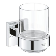 Стакан для зубних щіток GROHE QuickFix Start Cube прямокутний скляний хром 41097000