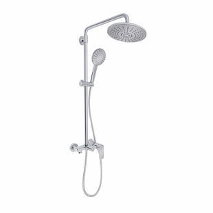 Душова система Q-TAP Sloup із верхнім душем та виливом латунь хром QT51103OC
