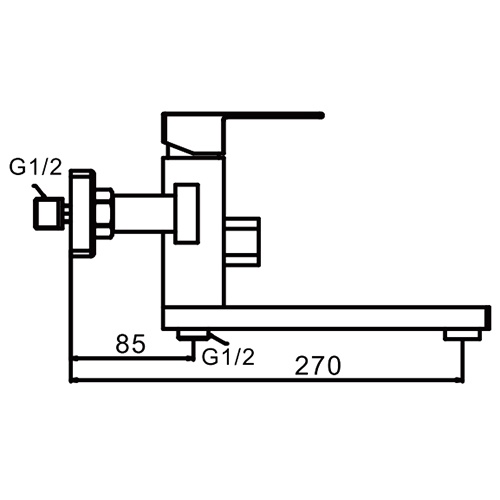 Змішувач для ванної одноважільний із коротким виливом FRAP сатин нержавіюча сталь F32802