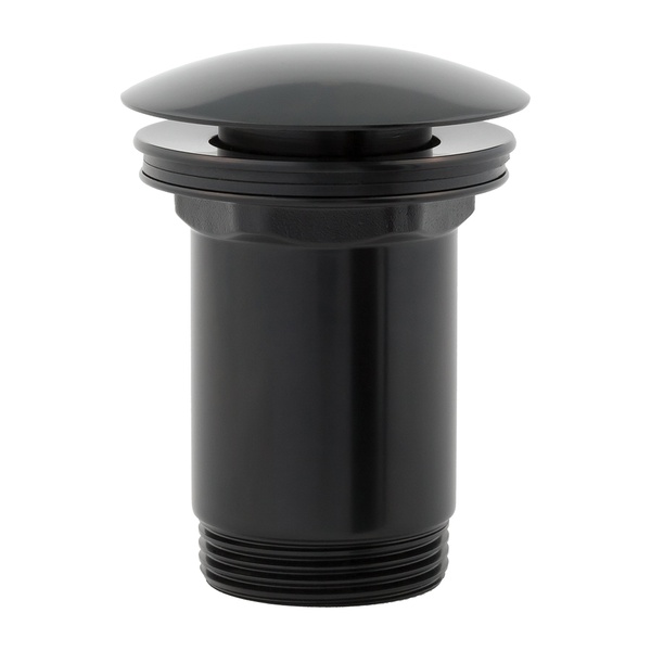 Донный клапан Click-Clack для раковины OMNIRES 66мм с переливом металл 1 1/4" матовый черный A706BL
