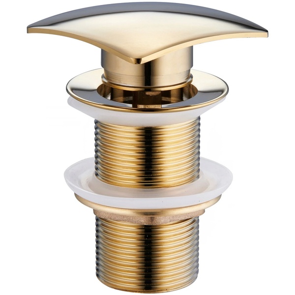 Донный клапан нажимной для раковины MEXEN без перелива латунь прямоугольный 1 1/4" глянцевый золотой MEX-79916-50