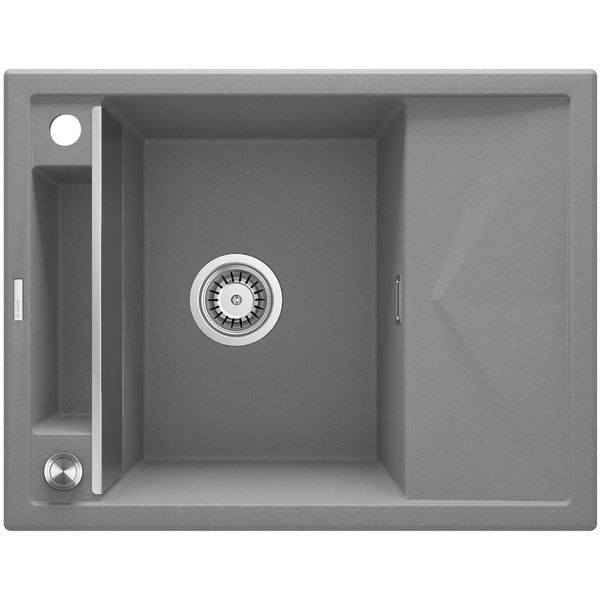 Мийка для кухні гранітна прямокутна DEANTE Magnetic 640x500x219мм із сифоном сіра ZRM_S11A