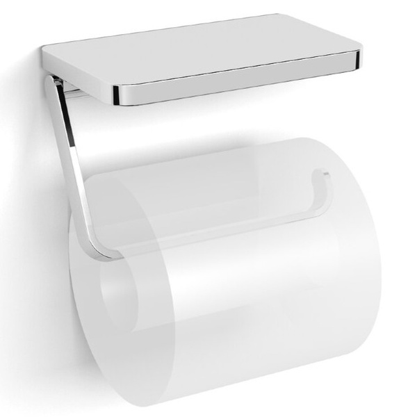 Держатель для туалетной бумаги с полкой LANGBERGER Elegance прямоугольный из нержавеющей стали хром 2135041B