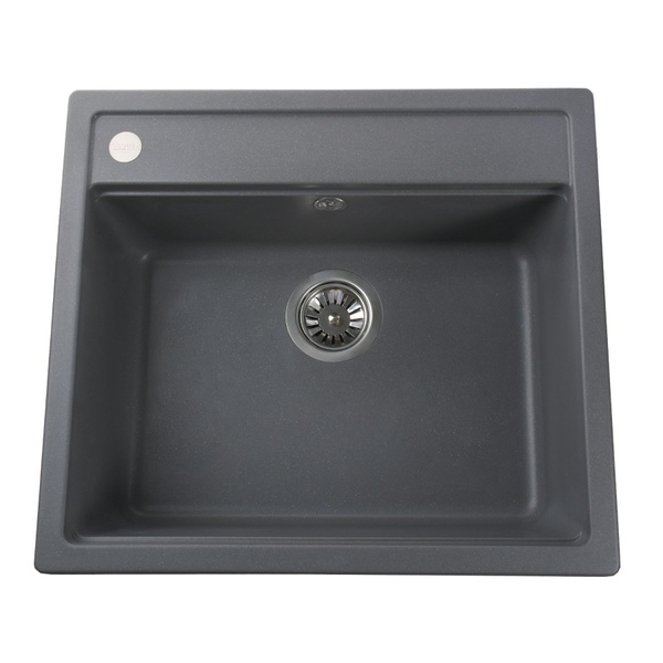 Кухонна мийка зі штучного каміння прямокутна GLOBUS LUX VOLTA 510мм x 570мм сірий без сифону 000007582