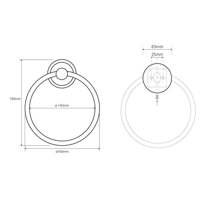Тримач-кільце для рушників BEMETA RETRO 160мм округлий металевий бронза 144104067