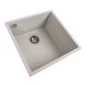 Мийка для кухні гранітна квадратна PLATINUM 4040 RUBA 440x440x200мм без сифону біла PLS-A40833 3 з 8