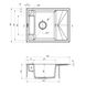 Мойка для кухни DEANTE гранитная Magnetic 640x500мм прямоугольная врезная с сифоном серая ZRM_S11A 2 из 2