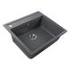 Кухонна мийка зі штучного каміння прямокутна GLOBUS LUX VOLTA 510мм x 570мм сірий без сифону 000007582 5 з 5