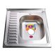 Мийка для кухні із нержавіючої сталі квадратна накладна MIRA Decor Right MR 6060 600x600x180мм мікротекстура 0.8мм із сифоном 000014539 1 з 2