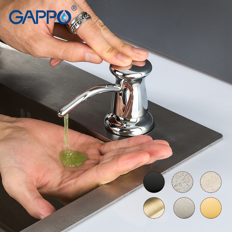 Дозатор врізний для кухонної мийки GAPPO G403 на 300мл металевий хром