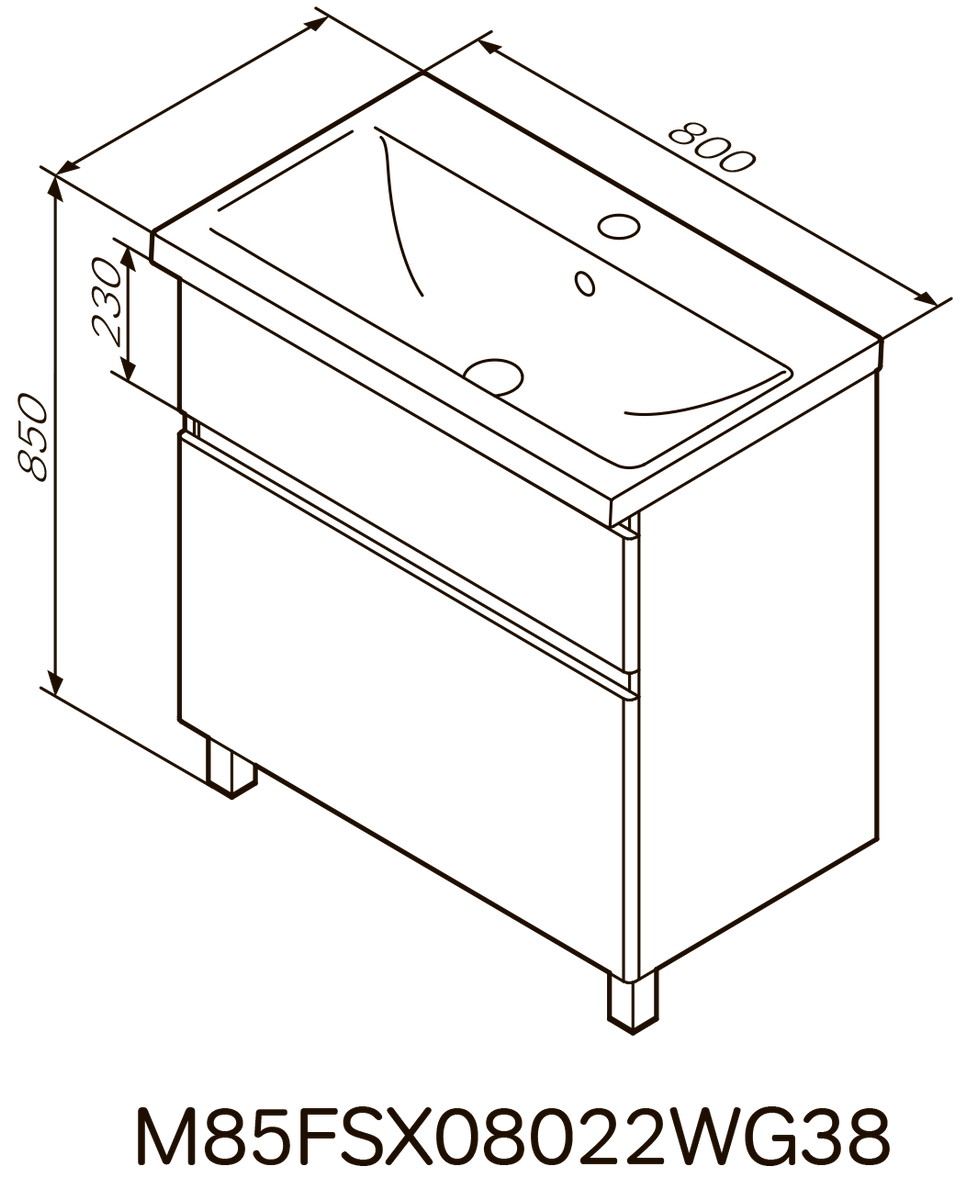 Тумбочка із умивальником для ванної AM.PM X-Joy 80x85x45см на підлогу білий M85-FSX0802-WC0802WG38