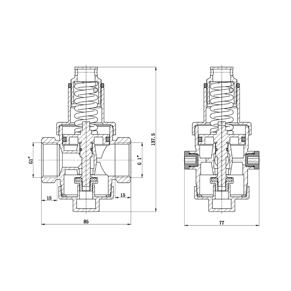 Редуктор тиску води SANDI FORTE поршневий 1" для гарячої води SF242W25