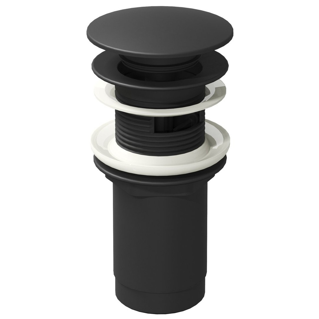 Донний клапан натискний для раковини RAVAK із переливом латунь 1 1/4" матований чорний X01748