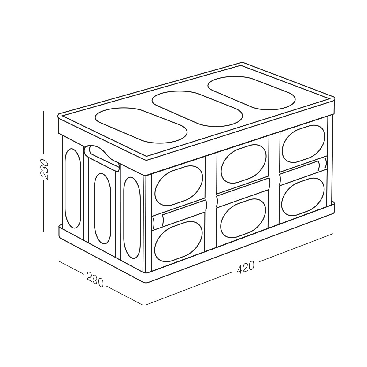 Ящик для хранения с крышкой MVM пластиковый серый 230x290x420 FB-1 30L GRAY