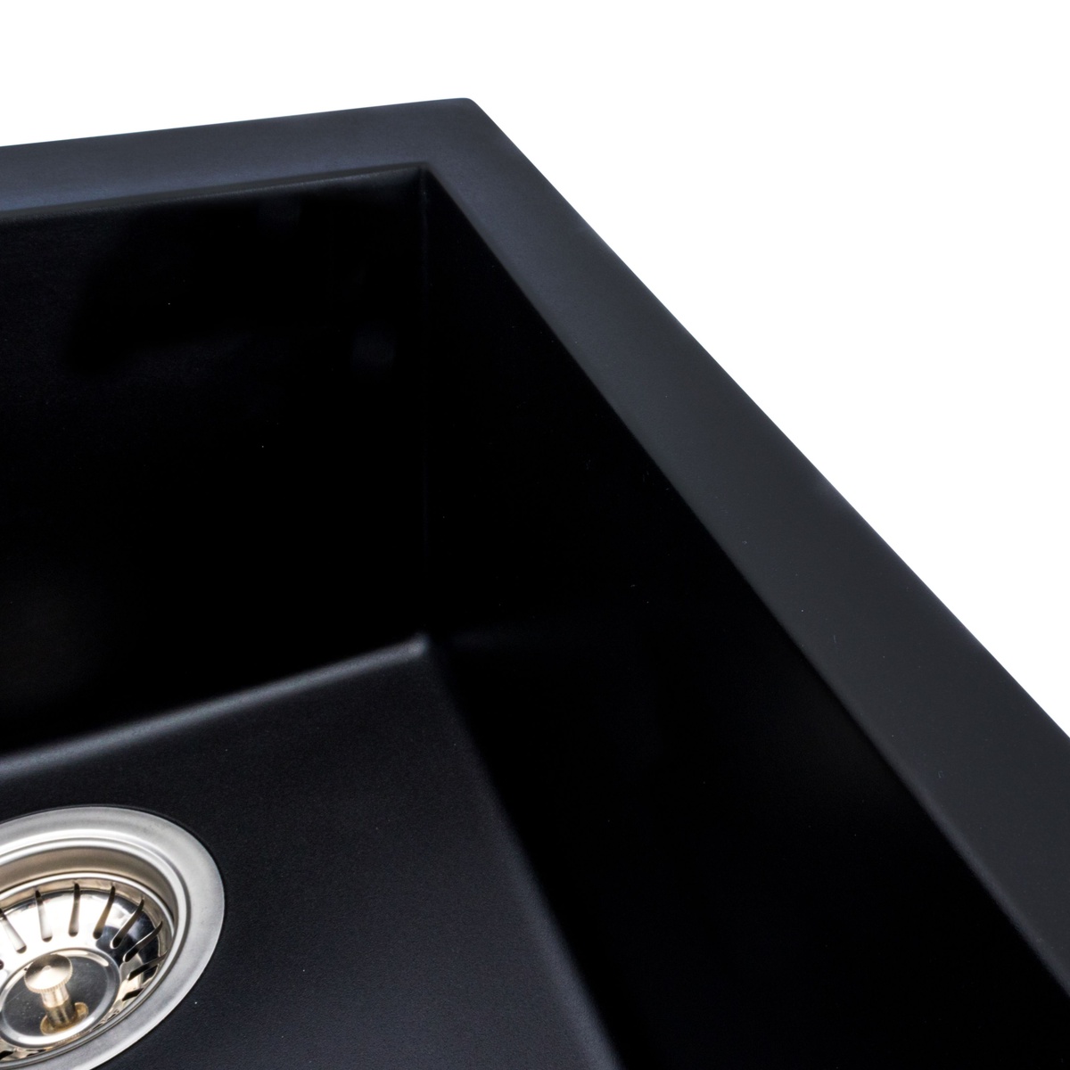 Мийка для кухні гранітна прямокутна PLATINUM 4150 SOKIL 500x410x220мм із сифоном чорна PLS-A38342