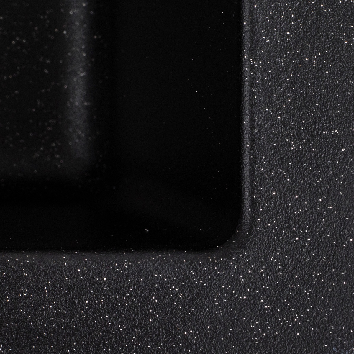 Мийка для кухні гранітна квадратна PLATINUM 4040 RUBA 440x440x200мм без сифону чорна PLS-A40848
