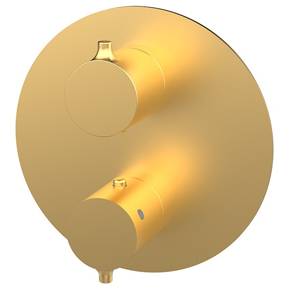 Змішувач прихованого монтажу із термостатом та перемикачем GRB Time золотий латунь 170мм 47120488