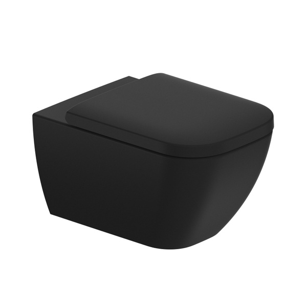 Унитаз подвесной безободковый черный DURAVIT Happy D.2 с сиденьем с микролифтом 2222098900_0064591300