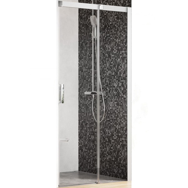 Двері для душової ніші RAVAK Matrix MSD2-100 R скляні розсувні двосекційні 195x100см прозорі 6мм профіль сатин 0WPA0U00Z1
