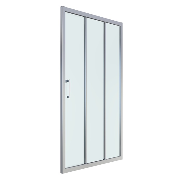 Двері для душової ніші EGER LEXO скляні розсувні трисекційні 195x120см прозорі 6мм профіль хром 599-812/1