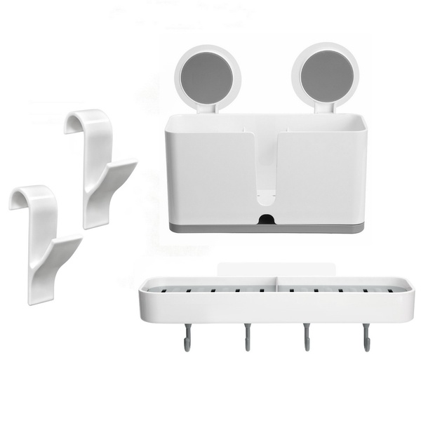 Набір аксесуарів для ванної MVM №11 округлий пластиковий сірий MVM-MH-11 white/gray