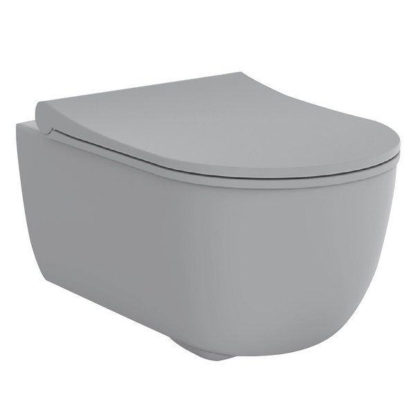 Унитаз подвесной безободковый серый DEVIT ART 2.0 с сиденьем с микролифтом 3020140G