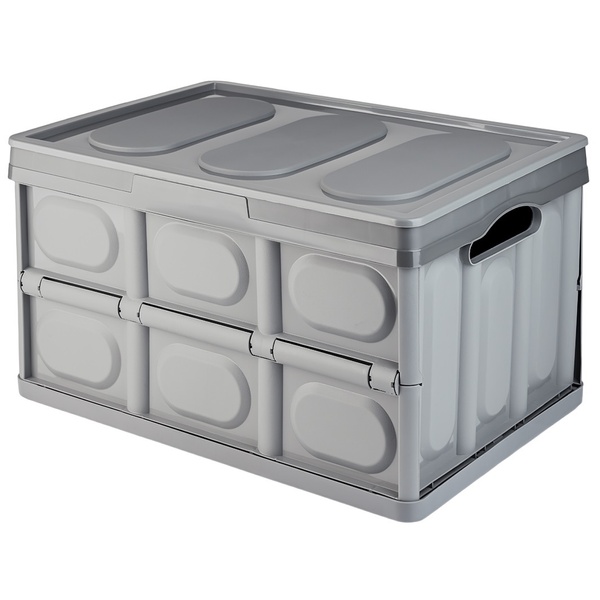 Ящик для зберігання з кришкою MVM пластиковий сірий 230x290x420 FB-1 30L GRAY