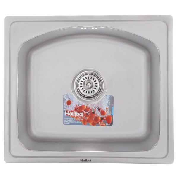 Мийка для кухні із нержавіючої сталі прямокутна HAIBA Satin 480x420x180мм матова 0.8мм із сифоном HB0531