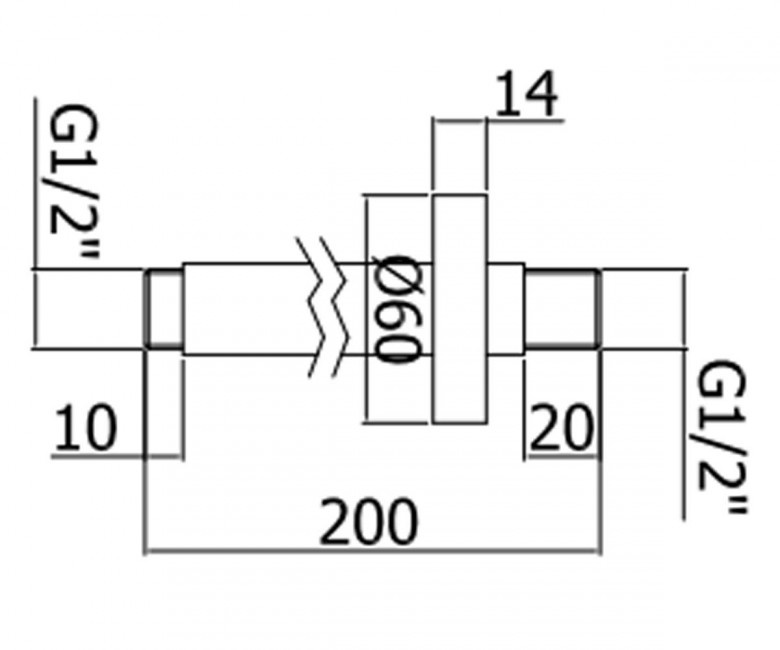 Кронштейн настельний PAFFONI Light для верхнього душу 200мм латунний хром ZSOF065CR