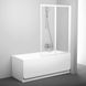 Шторка стеклянная для ванны универсальная двухсекционная складная 140x105см RAVAK CITY SLIM VS2 105 стекло прозрачное 3мм профиль белый 796M0100Z1 3 из 3