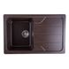Мийка для кухні гранітна прямокутна PLATINUM 7850 VERONA 780x500x180мм без сифону коричнева PLS-A25163 1 з 11