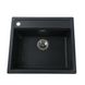 Кухонна мийка зі штучного каміння прямокутна GLOBUS LUX VOLTA 510мм x 570мм чорний без сифону 000002997 1 з 5