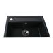 Кухонна мийка зі штучного каміння прямокутна GLOBUS LUX VOLTA 510мм x 570мм чорний без сифону 000002997 3 з 5