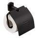 Тримач туалетного паперу із кришкою Q-TAP Liberty чорний метал QTLIBBLM1151 3 з 4