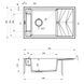 Мойка для кухни гранитная прямоугольная DEANTE Magnetic 820x500x219мм с сифоном серая ZRM_G113 2 из 5