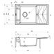 Мойка для кухни DEANTE гранитная Magnetic 820x500мм прямоугольная врезная с сифоном графит ZRM_G113 2 из 5
