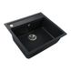 Кухонна мийка зі штучного каміння прямокутна GLOBUS LUX VOLTA 510мм x 570мм чорний без сифону 000002997 4 з 5