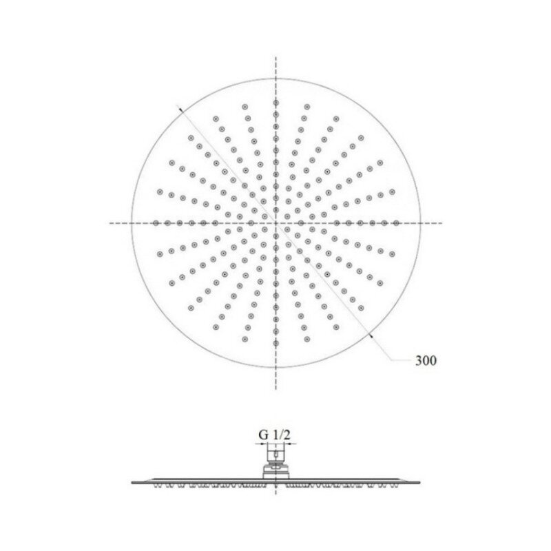 Настельна кругла лійка для верхнього душу LIDZ 51 10 300мм хром нержавіюча сталь LIDZCRM511010330