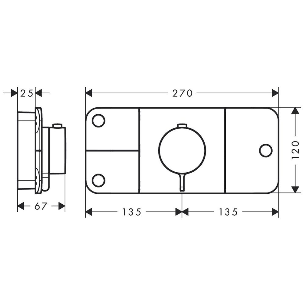 Внешняя часть смесителя без скрытой части HANSGROHE AXOR One графит латунь 270x120мм 45713340