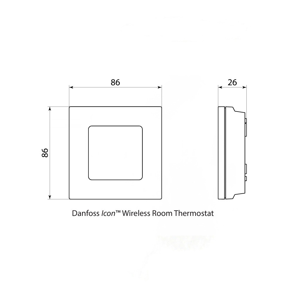 Кімнатний терморегулятор для водяної теплої підлоги DANFOSS Icon™ сенсорний бездротовий 088U1082