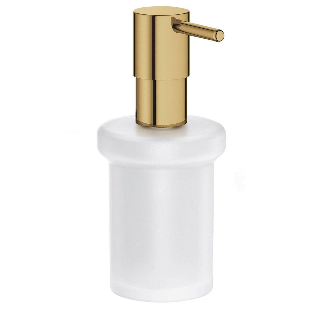 Дозатор для жидкого мыла без держателя GROHE Essentials 40394GL1 настольный на 160мл округлый стеклянный золото