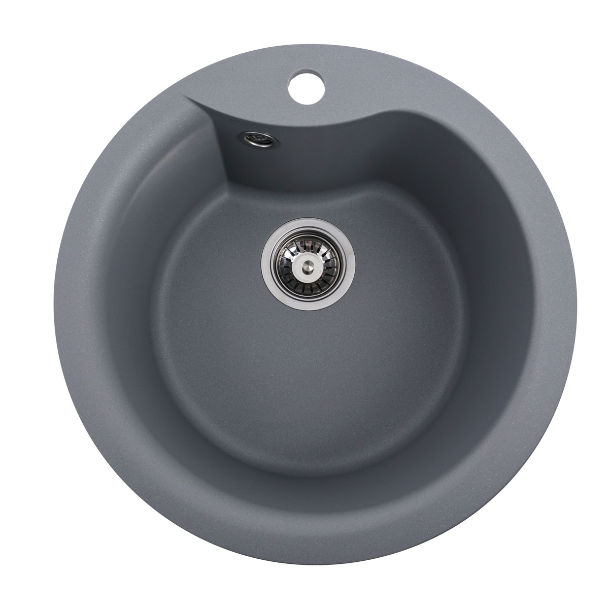 Мийка для кухні гранітна кругла PLATINUM 480 TURAS 400x400x220 мм без сифону сіра PLS-A25045