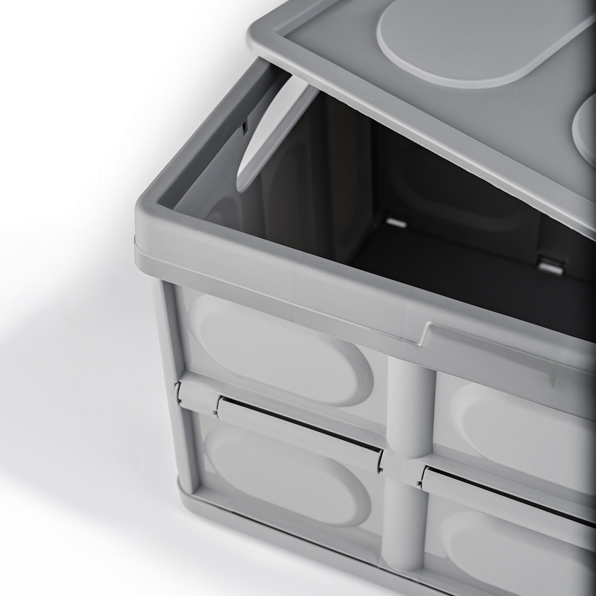 Ящик для хранения с крышкой MVM пластиковый серый 290x355x520 FB-1 55L GRAY
